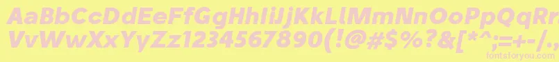 StiluBoldoblique-Schriftart – Rosa Schriften auf gelbem Hintergrund