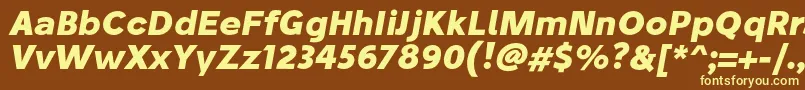 StiluBoldoblique-fontti – keltaiset fontit ruskealla taustalla