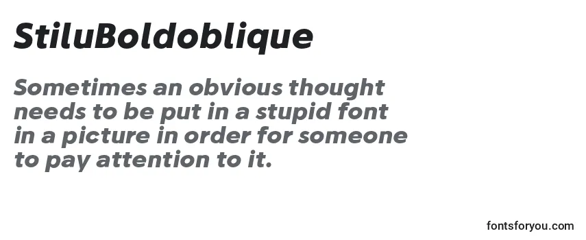 Review of the StiluBoldoblique Font