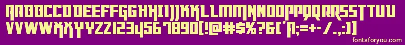 Шрифт Dangerflight – жёлтые шрифты на фиолетовом фоне