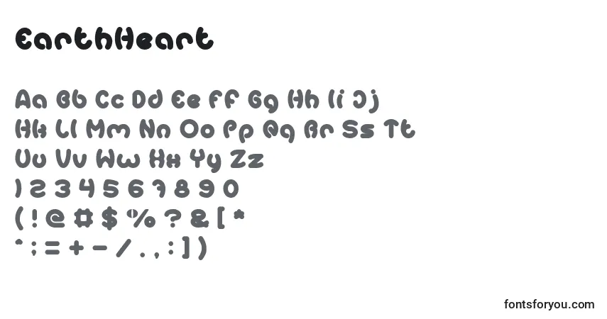 EarthHeart Font – alphabet, numbers, special characters