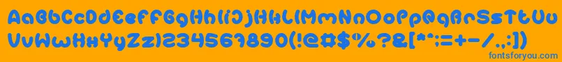 フォントEarthHeart – オレンジの背景に青い文字