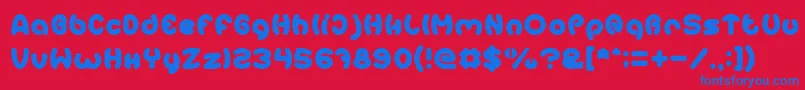 フォントEarthHeart – 赤い背景に青い文字
