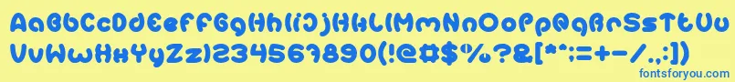 EarthHeart Font – Blue Fonts on Yellow Background