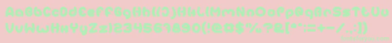 EarthHeart-fontti – vihreät fontit vaaleanpunaisella taustalla
