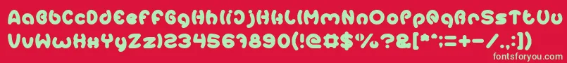 EarthHeart Font – Green Fonts on Red Background
