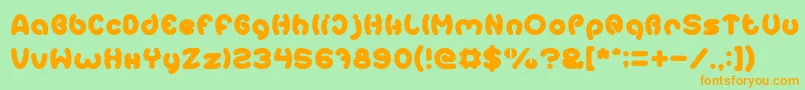 EarthHeart-fontti – oranssit fontit vihreällä taustalla