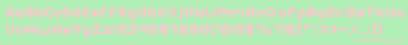 EarthHeart-fontti – vaaleanpunaiset fontit vihreällä taustalla