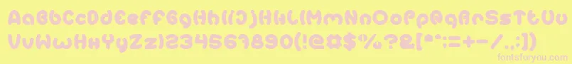 EarthHeart-fontti – vaaleanpunaiset fontit keltaisella taustalla
