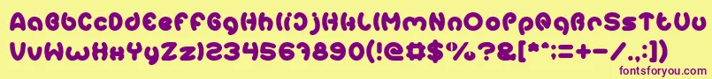 EarthHeart-fontti – violetit fontit keltaisella taustalla