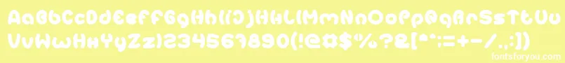 EarthHeart-fontti – valkoiset fontit keltaisella taustalla