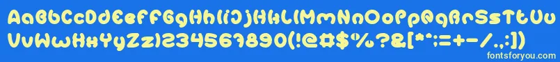 EarthHeart Font – Yellow Fonts on Blue Background