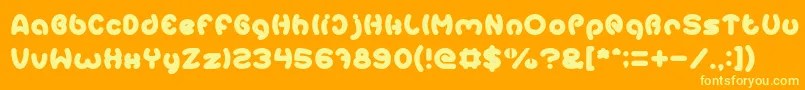 フォントEarthHeart – オレンジの背景に黄色の文字
