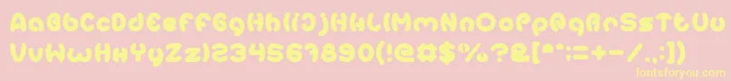 EarthHeart-fontti – keltaiset fontit vaaleanpunaisella taustalla