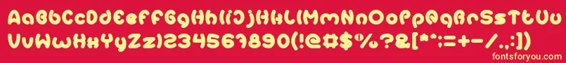 EarthHeart-fontti – keltaiset fontit punaisella taustalla