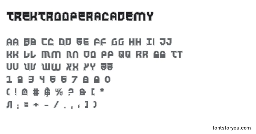 TrekTrooperAcademy-fontti – aakkoset, numerot, erikoismerkit