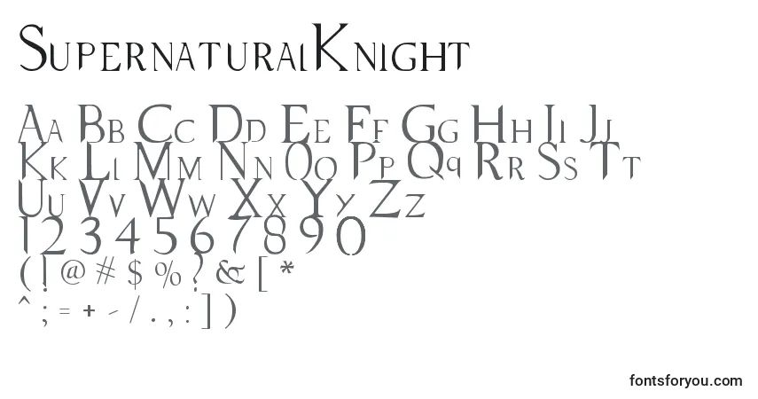 SupernaturalKnight-fontti – aakkoset, numerot, erikoismerkit