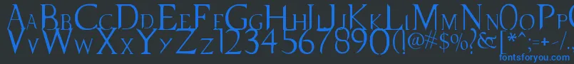 SupernaturalKnight Font – Blue Fonts on Black Background