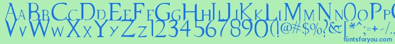 SupernaturalKnight Font – Blue Fonts on Green Background