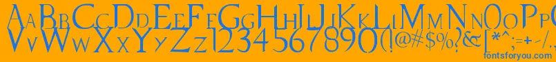 SupernaturalKnight Font – Blue Fonts on Orange Background