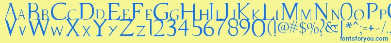 SupernaturalKnight Font – Blue Fonts on Yellow Background