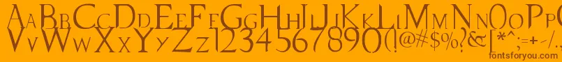 SupernaturalKnight Font – Brown Fonts on Orange Background