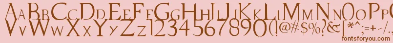 SupernaturalKnight Font – Brown Fonts on Pink Background