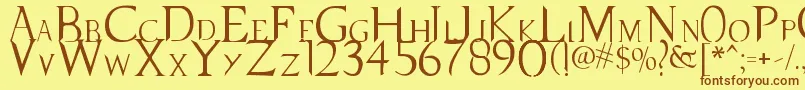 SupernaturalKnight Font – Brown Fonts on Yellow Background