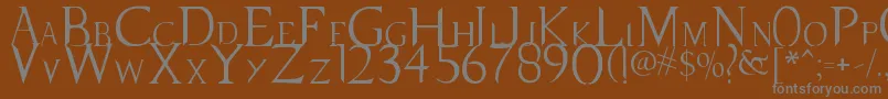 SupernaturalKnight-Schriftart – Graue Schriften auf braunem Hintergrund