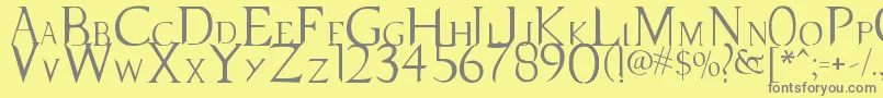 SupernaturalKnight Font – Gray Fonts on Yellow Background