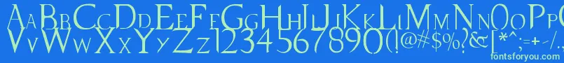 SupernaturalKnight Font – Green Fonts on Blue Background