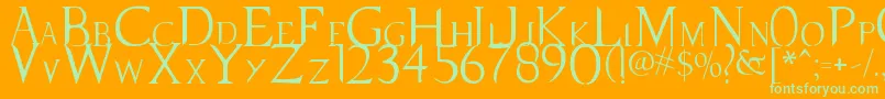 SupernaturalKnight Font – Green Fonts on Orange Background