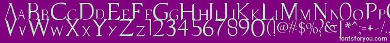 SupernaturalKnight Font – Green Fonts on Purple Background