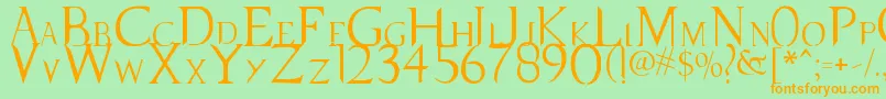 SupernaturalKnight Font – Orange Fonts on Green Background