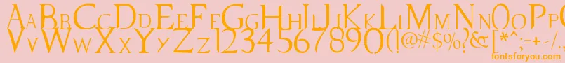 SupernaturalKnight Font – Orange Fonts on Pink Background