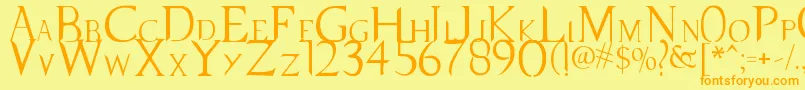 SupernaturalKnight Font – Orange Fonts on Yellow Background