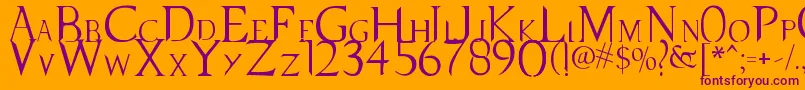 SupernaturalKnight Font – Purple Fonts on Orange Background