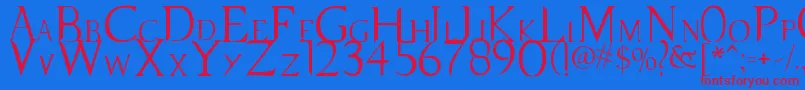 fuente SupernaturalKnight – Fuentes Rojas Sobre Fondo Azul