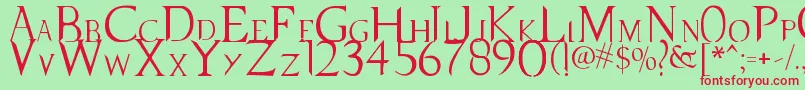 SupernaturalKnight Font – Red Fonts on Green Background