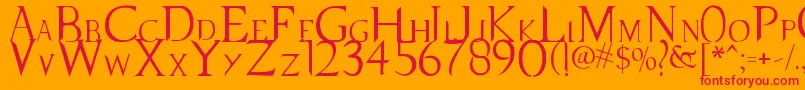 Fonte SupernaturalKnight – fontes vermelhas em um fundo laranja