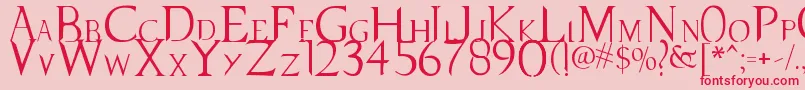 SupernaturalKnight Font – Red Fonts on Pink Background