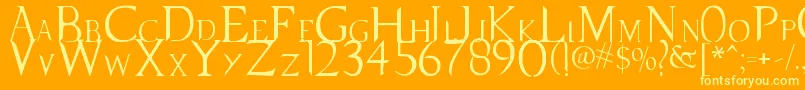SupernaturalKnight Font – Yellow Fonts on Orange Background