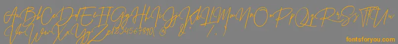 PrestigeSignatureScriptDemo Font – Orange Fonts on Gray Background