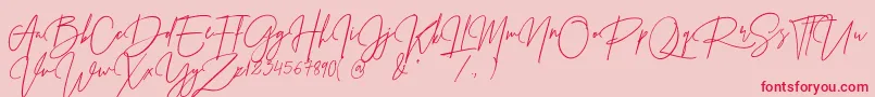 fuente PrestigeSignatureScriptDemo – Fuentes Rojas Sobre Fondo Rosa