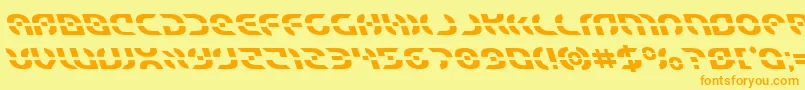 Starfighterleft Font – Orange Fonts on Yellow Background