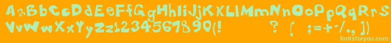 Gubernaculum Font – Green Fonts on Orange Background