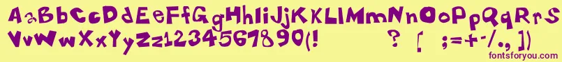 Gubernaculum Font – Purple Fonts on Yellow Background