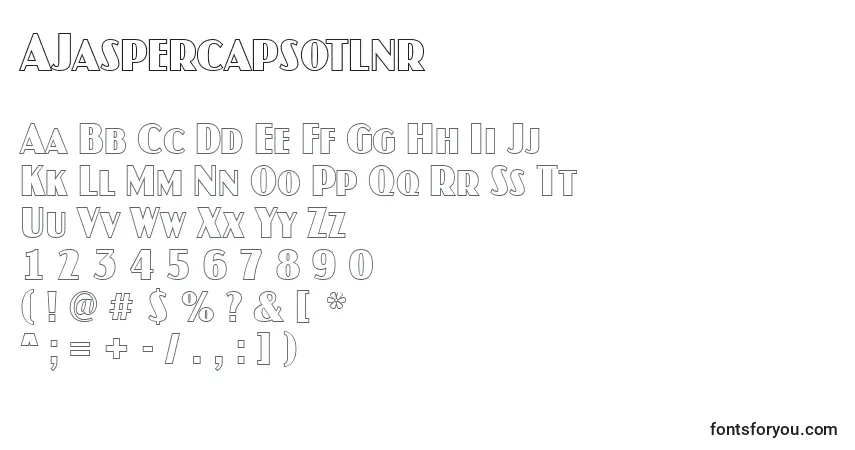 Czcionka AJaspercapsotlnr – alfabet, cyfry, specjalne znaki