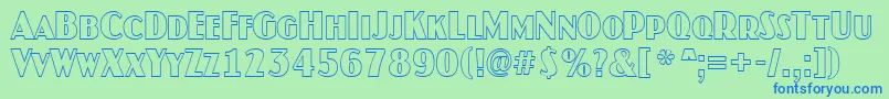 AJaspercapsotlnr Font – Blue Fonts on Green Background