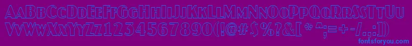 AJaspercapsotlnr Font – Blue Fonts on Purple Background